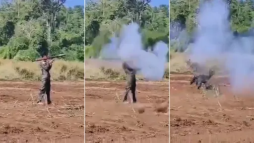 駭人影片|射火箭彈「原地爆炸」 士兵整顆頭顱炸飛慘死