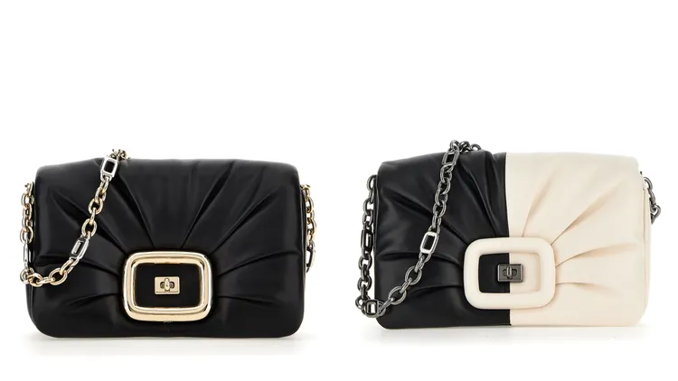 Viv Choc黑色泡芙包（左）14萬3000元、Viv Choc OP-TICAL黑白撞色泡芙包（右）15萬2000元。品牌提供