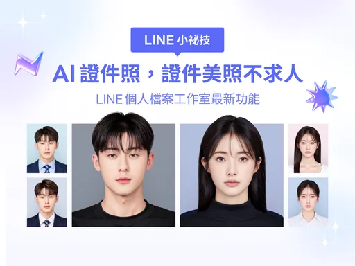 LINE推AI新功能　在家也能拍出專業證件照