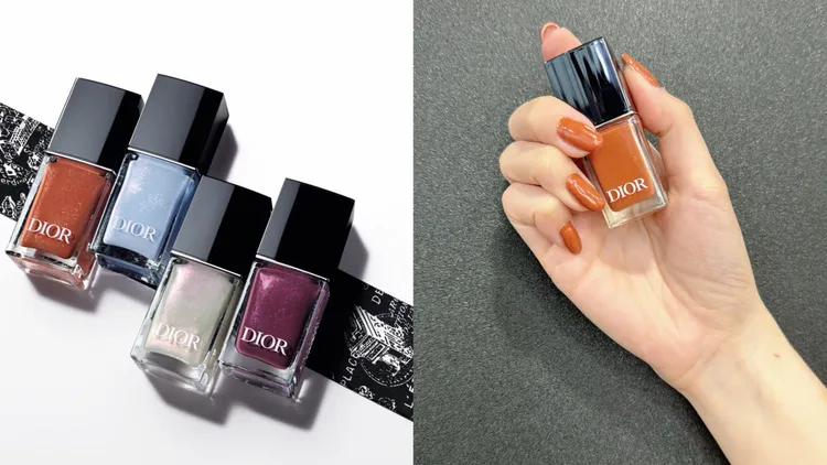 Dior亮彩指甲油巴黎地圖（左圖）10ml／1000元，右圖為Model示範#537聖多諾黑。品牌提供
