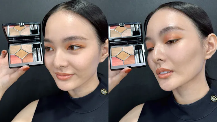 Model示範Dior經典五色眼影巴黎地圖#663聖多諾黑。張家玲攝
