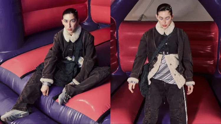 女裝的丹寧外套具有豐富設計亮點。品牌提供