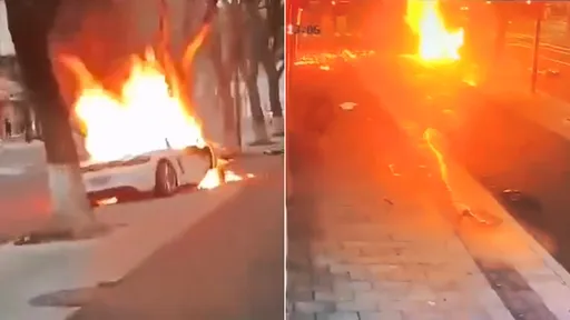 驚悚影片｜擦撞機車又撞樹　保時捷「炸成火球」燒死駕駛