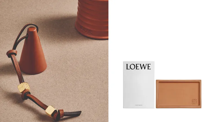 LOEWE滅燭罩（左）9300元、陶瓷皂台（右）3000元。品牌提供