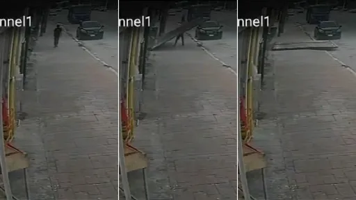 驚悚影片｜半公噸鐵門突然倒下來　少年人行道漫步被砸死