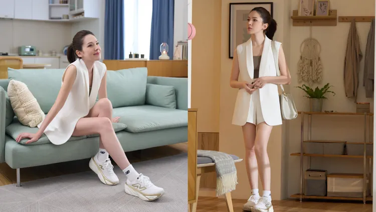 許瑋甯換穿日常通勤穿搭同樣可以搭配Fresh Foam X More v5。品牌提供