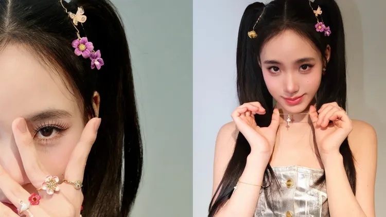 Lily運用花朵髮夾、芭蕾舞伶項鍊點綴造型。翻攝Lily IG