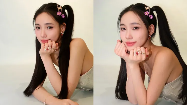 綁起雙馬尾的Lily相當俏皮。翻攝Lily IG