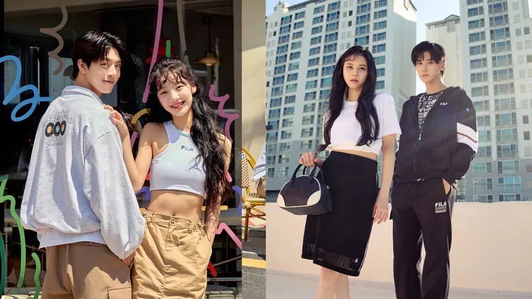 以潮流印花帽Tee及背心搭配工裝裙褲演繹潮流情侶。品牌提供