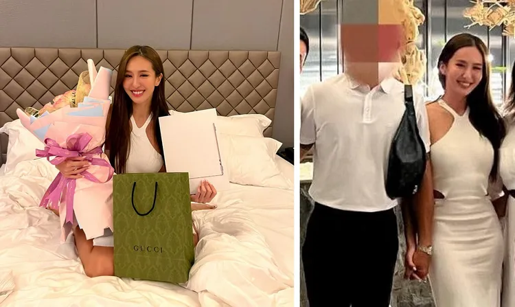 薔薔3個月前開心慶生，與白衣男牽手照成亮點。翻攝薔薔臉書