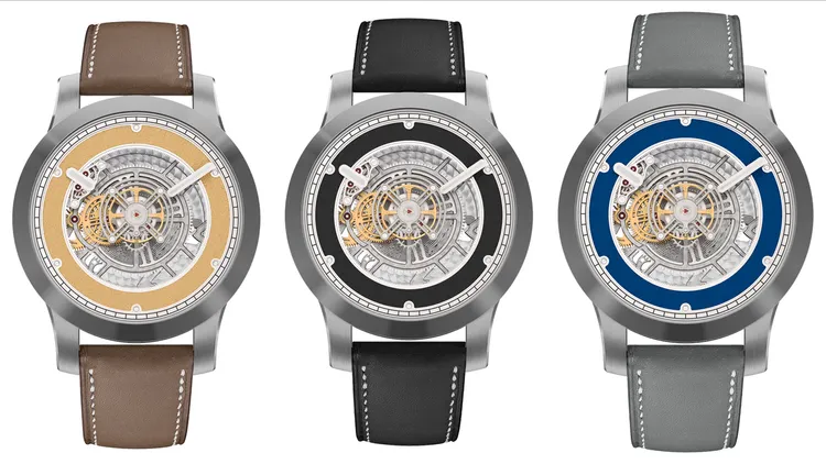 Kross Studio，42mm，5級鈦金屬錶殼，小牛皮錶帶，動力儲存5日，防水深度30米，限量10只，280萬元。品牌提供
