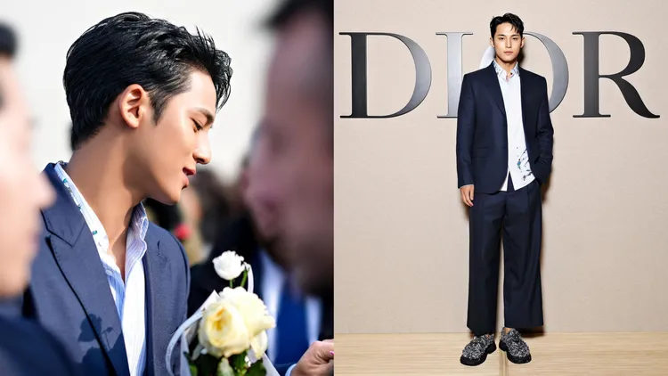 金珉奎今年2月首度現身巴黎時裝周，就是獻給DIOR 2024秋冬時裝秀。翻攝min9yu_k IG

