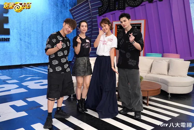 温貞菱、大霈合體到《娛百》為戲宣傳。八大提供