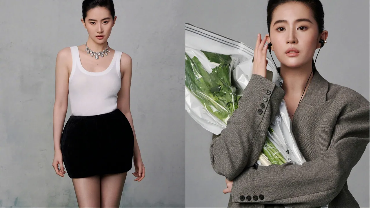 劉亦菲拍攝中國時尚雜誌《VOGUE》封面。翻攝中國版《VOGUE》微博