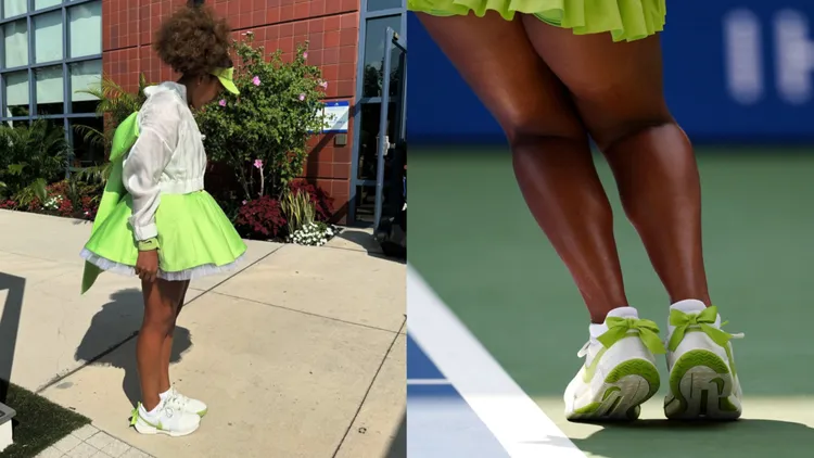 大坂直美的外套上以及鞋後跟都有蝴蝶結元素。翻攝大坂直美IG