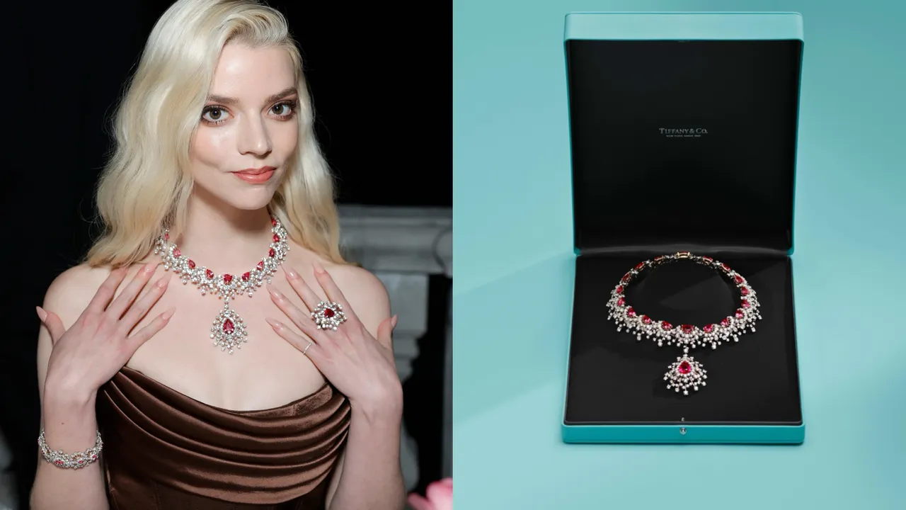 紐約珠寶品牌Tiffany & Co.舉辦Blue Book 2024高級珠寶展，「精靈系女神」安雅泰勒喬伊戴過的項鍊也來台。品牌提供