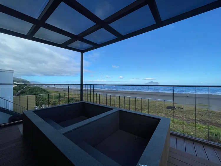 戶外風呂區視野非常好。S.H.攝