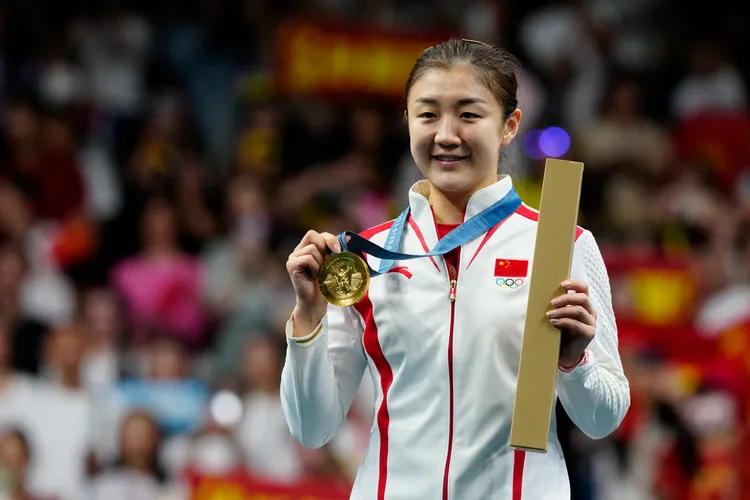 陳夢巴黎奧運衛冕成功。美聯社