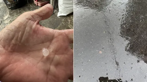 台中太平「大雨夾帶冰雹」 居民:生活70多年首次見到