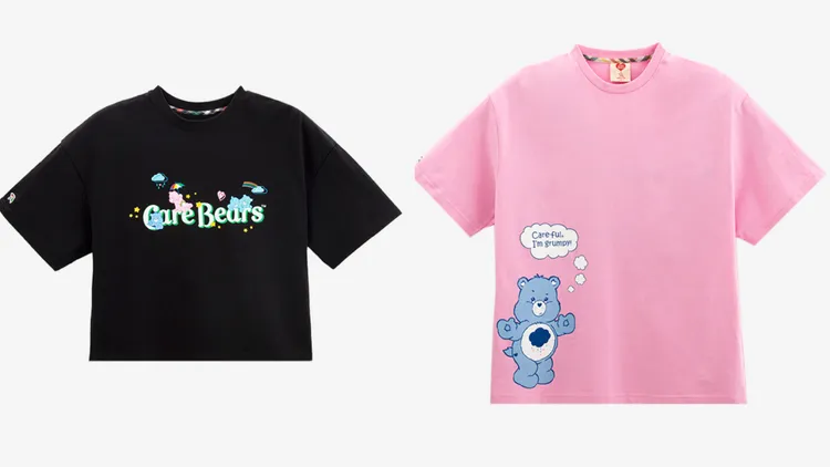 Care Bears系列女裝純棉厚磅印花短袖T（左）、純棉標語印花短袖T（右），各1850元。品牌提供