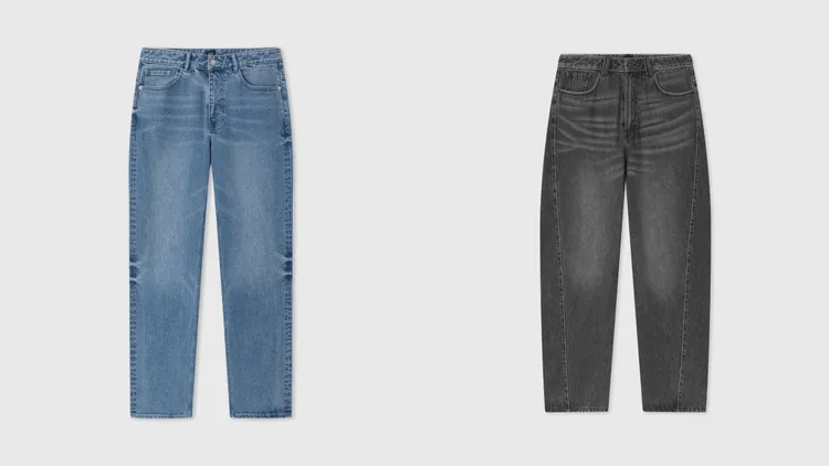Gap修身牛仔褲（左）1699元、純棉錐形牛仔褲（右）1999元。品牌提供