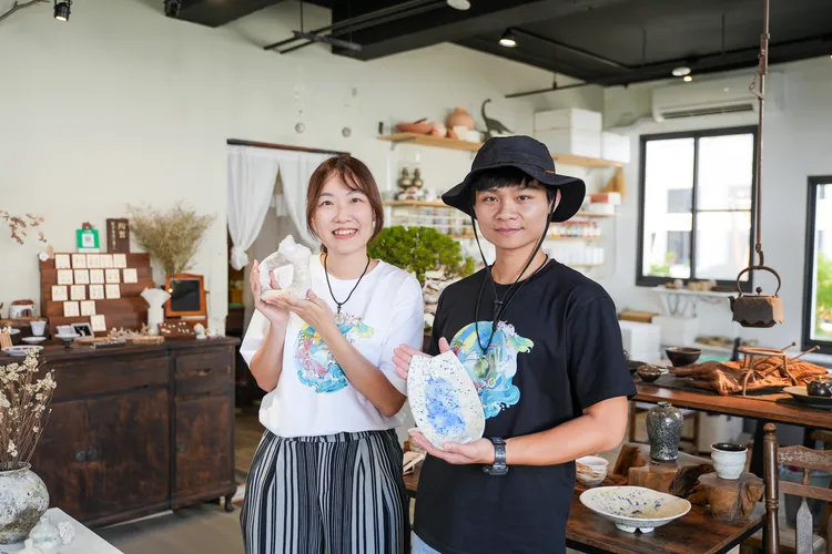 西竹圍之丘文創園區2020年中整修完畢後開放，邀集文化工作者進駐活化。圖為進駐園區的本土原創手作陶瓷生活道具品牌「這一窯」。田欣雲攝影