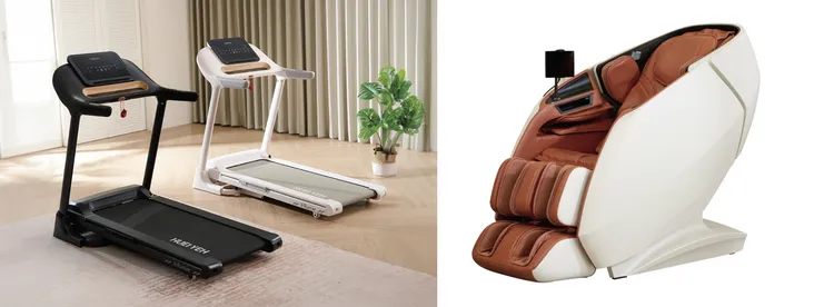 按摩椅、跑步機可以幫助爸爸們消除疲勞，維持身體健康