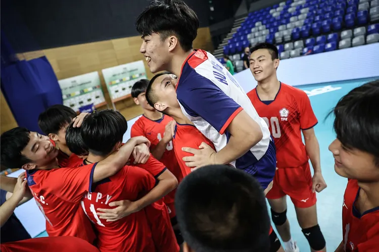 台灣擊敗強敵巴西。   翻攝FIVB