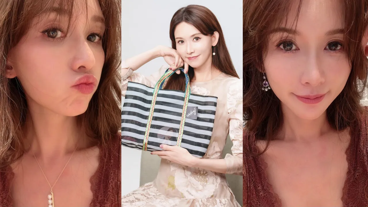 林志玲中秋節分享俏皮自拍，其中一張照片戴上了TASAKI墜鍊。翻攝林志玲IG