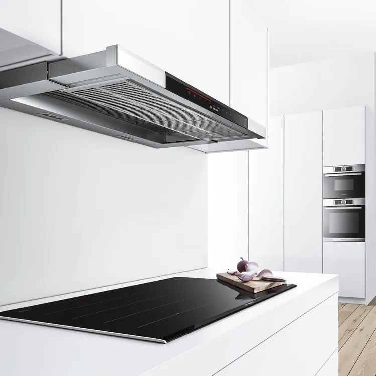 Bosch嵌入式感應爐設計能融入廚房檯面，保持廚房的整潔、流線感，讓空間看起來更簡約現代，提升整體設計感。業者提供