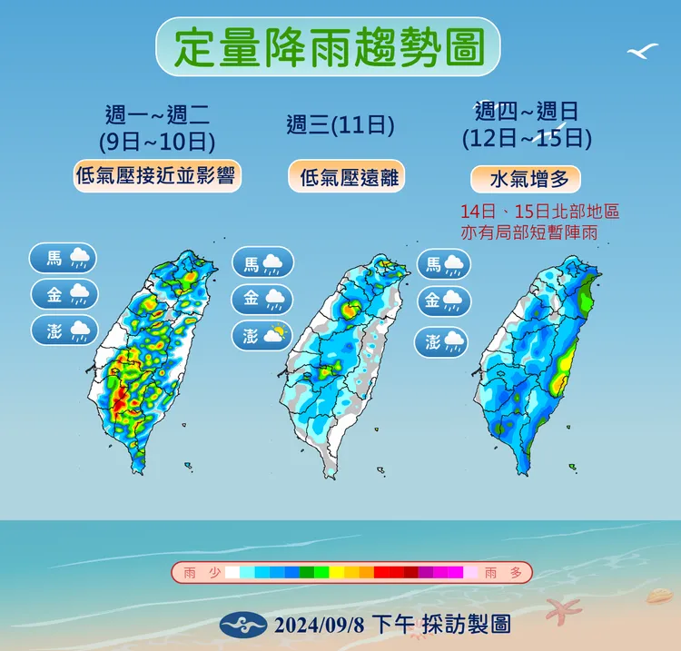 降雨趨勢圖。氣象署題供