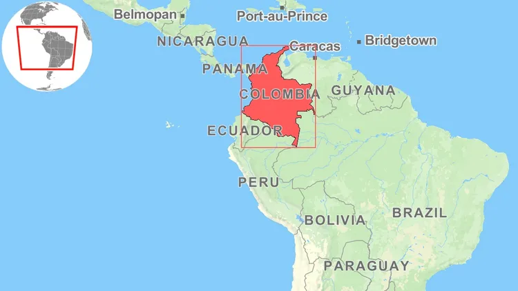 哥倫比亞約1萬1000公頃土地被燒毀。自製地圖