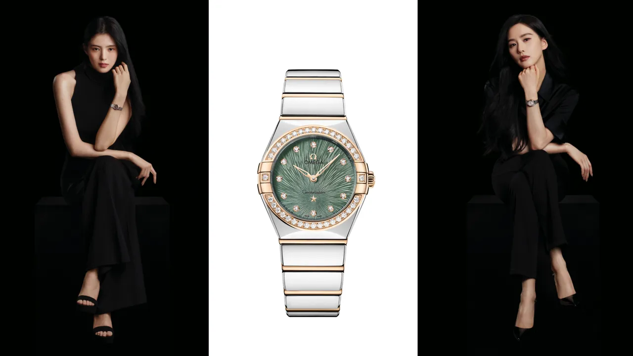 韓素希（左圖）、劉詩詩（右圖）演繹OMEGA全新星座系列女錶。品牌提供