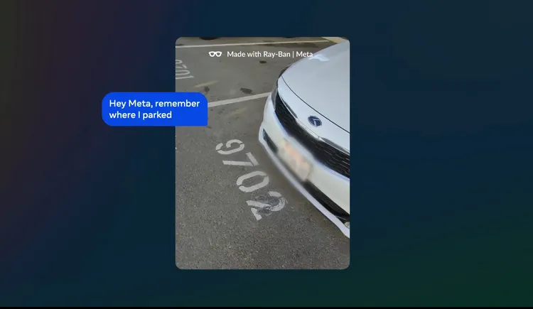 Ray-Ban Meta智慧眼鏡還能記憶自己的停車位。翻攝Meta官網