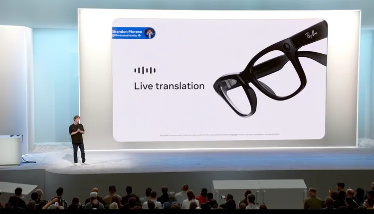 Ray-Ban Meta智慧眼鏡加入即時翻譯功能，支援英語、法語、義大利語、西班牙語等多種語言。翻攝Meta官網