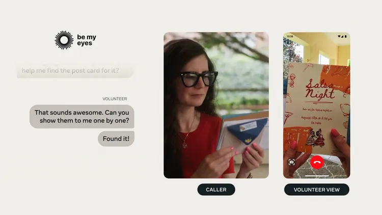Ray-Ban Meta智慧眼鏡將與「Be My Eyes」合作，為視障人士帶來更直覺便利的生活。翻攝Meta官網