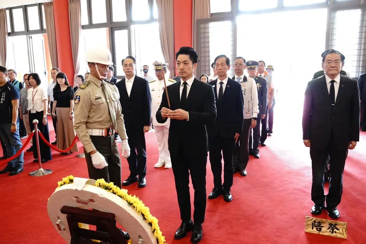 蔣萬安在秋祭大典上表示已編列預算改善園區。北市府提供