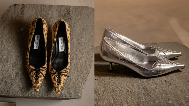 滴跟設計的SCARLETT低跟鞋擁有豹紋、復古金屬皮革等新樣貌。品牌提供