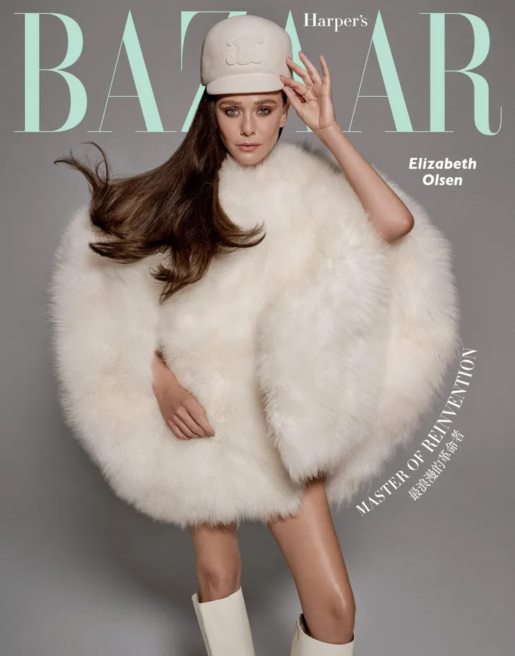 伊莉莎白歐森拍攝《Harper’s BAZAAR》封面。《Harper’s BAZAAR》國際中文版提供