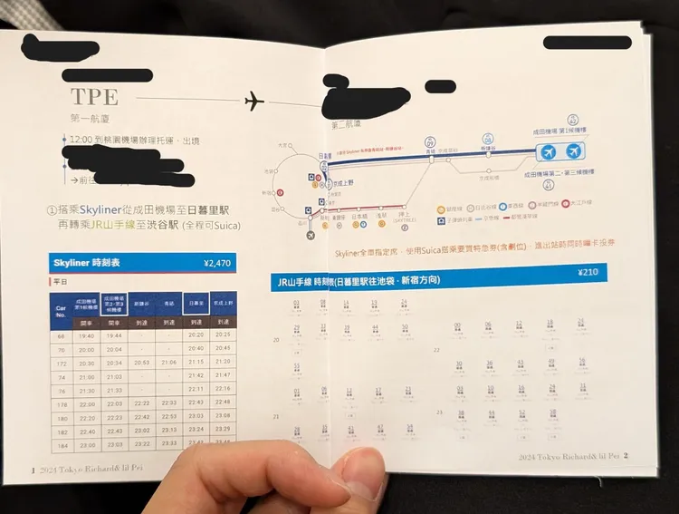 原Po女友自製旅遊手冊。翻攝自Threads_1.88m__