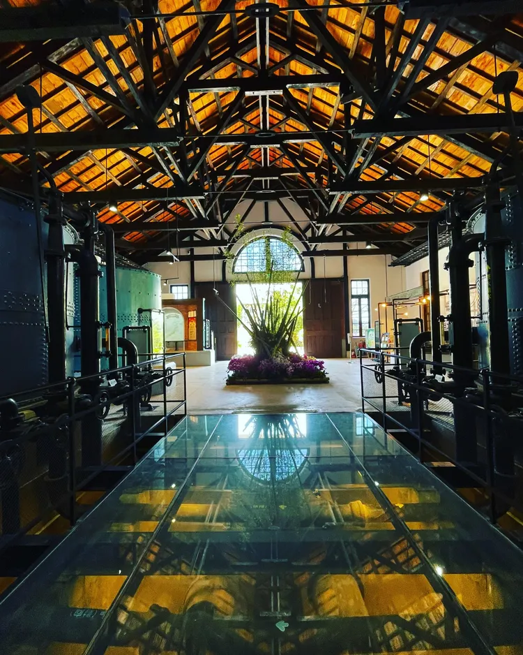 這次水道博物館蘭展主要場地在快濾桶室及送出唧筒室，目前正布置中。水道博物館提供