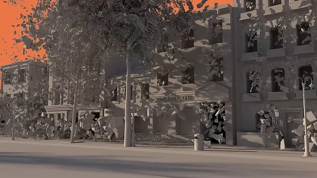 模擬畫面顯示爆炸範圍內的一切都會灰飛煙滅。翻攝畫面