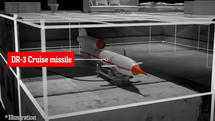 以色列國防軍影片中展示真主黨將導彈藏在民宅的透視圖。翻攝自以色列國防軍