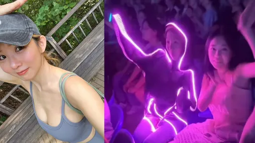 郭書瑤變身「人形螢光棒」追火星人 網友:旁人眼睛不會不舒服?