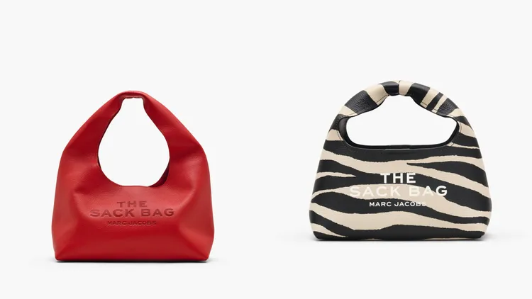 Marc Jacobs THE SACK BAG皮革包（左）2萬2200元、THE MINI SACK BAG皮革包（右）1萬6500元。品牌提供