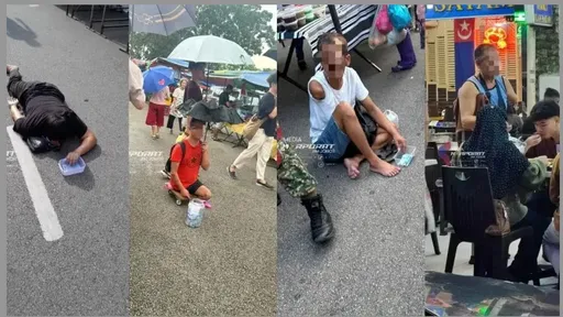 中國丐幫竟侵入大馬夜市 咖啡店乞討月收入達7萬台幣!