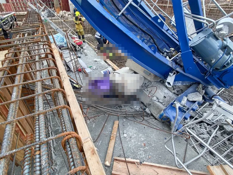 高雄三井LaLaport工地1日發生工安意外，造成2死。翻攝畫面