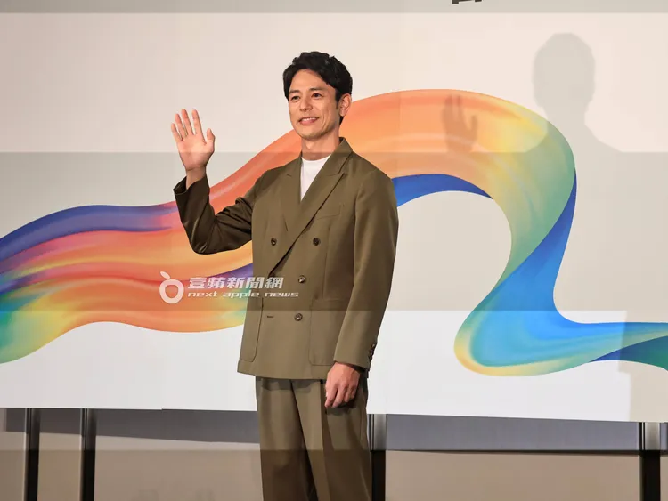 妻夫木聰來台擔任台灣觀光大使，並表示我愛台灣。特勤中心攝