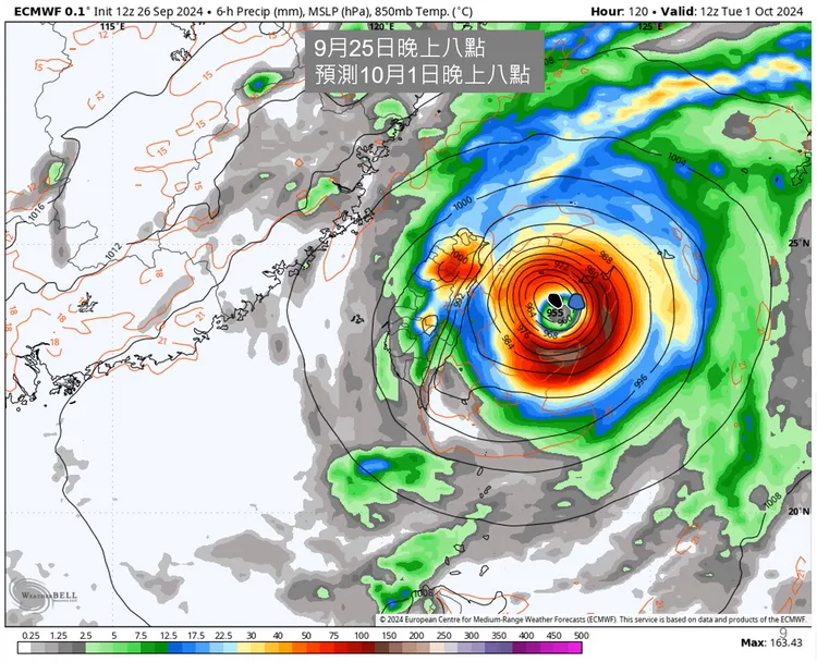 未來颱風預測。翻攝《Hsin Hsing Chia》YouTube