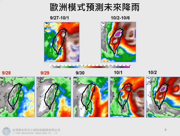 歐洲模式預測未來降雨。翻攝《Hsin Hsing Chia》YouTube